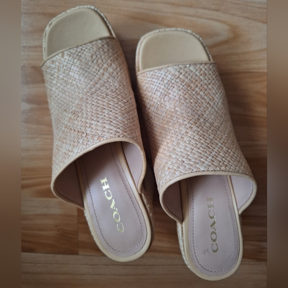 Coach Bobi Straw Platform Sandals - Picture 4 of 12